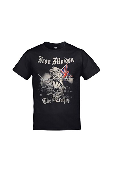 CONSTRAİN Tricou negru unisex cu imprimeu gri Iron Maiden The Trooper