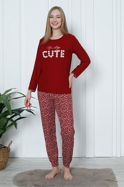 Wordex Set de pijamale cu mâneci lungi Mr 1300 Pegasus Lycra, sezonieră, florală de vară