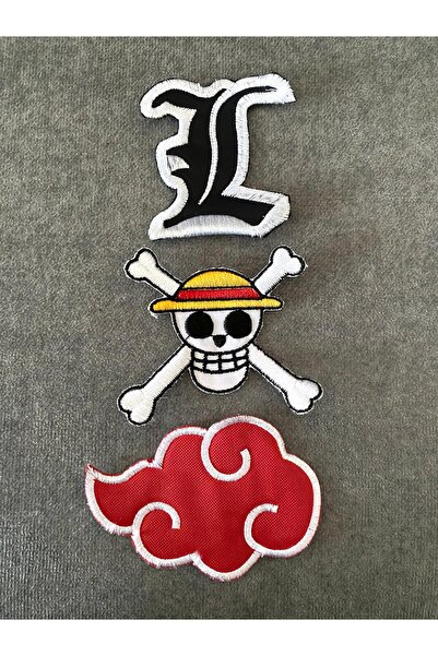 icase مجموعة رقعة مطرزة من Death Note Naruto Cloud One Piece مكونة من 3 قطع ق...
