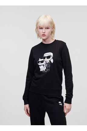 Karl Lagerfeld Bisiklet Yaka Bask l Siyah Kad n Sweatsh rt 230w1803 Fiyat Yorumlar Trendyol