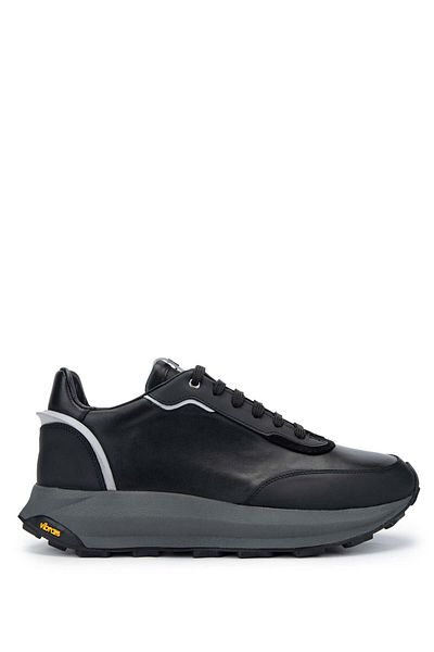 Tamer Tanca Genuine Leather Men's Black Sneakers - Sports Shoes