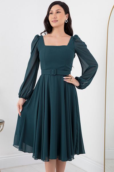 PULLIMM Rochie din sifon cu guler patrat Dns1302
