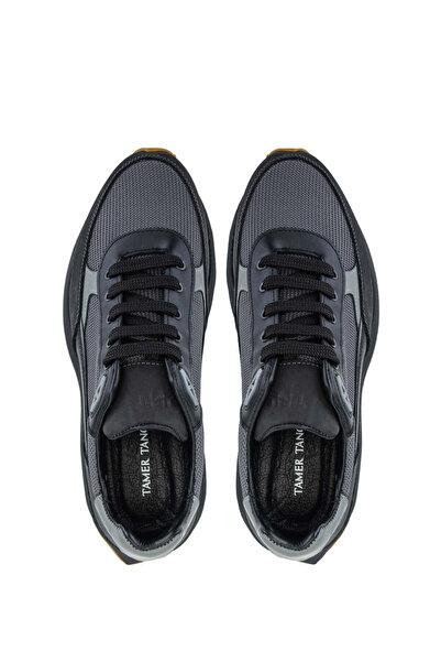 Tamer Tanca Men's Genuine Leather Gray Sneakers & Sports Shoes