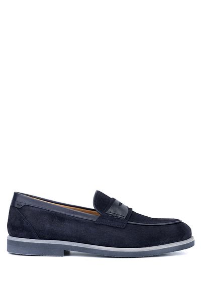 Redwood Men's Genuine Leather Blue Loafer Shoes