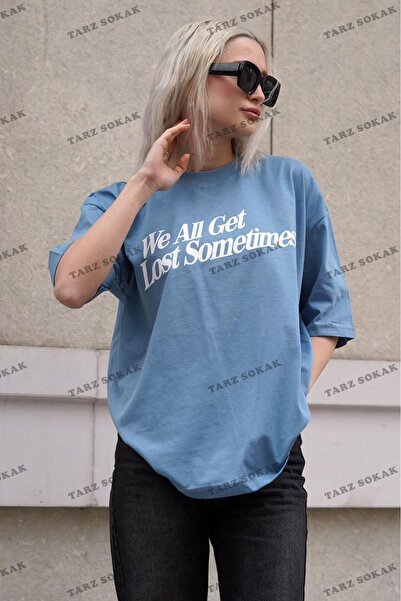 Tarzsokak Μπλουζάκι με μπλε στάμπα σε μεγάλο μέγεθος