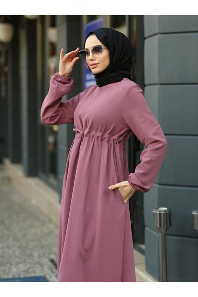 Neways Gathered Waist Pocket Dress - Dried Rose - Neways