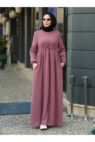 Neways Gathered Waist Pocket Dress - Dried Rose - Neways