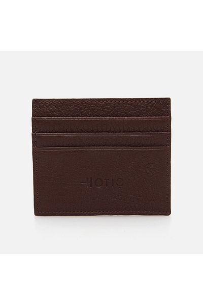 Hotiç Кафяв мъжки портфейл от естествена кожа