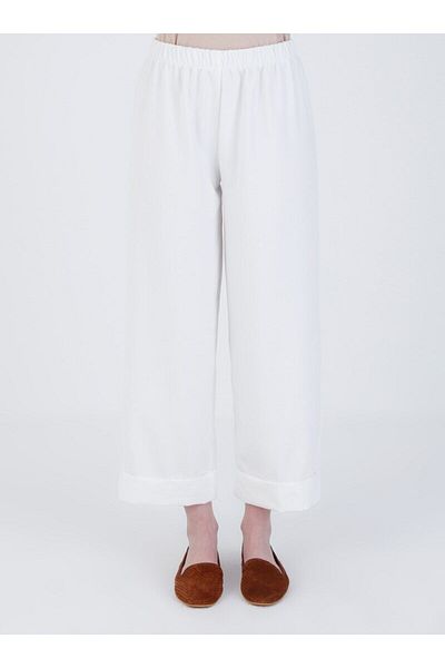 Veteks Line Elastic Waist Trousers - Ecru - Veteks Line