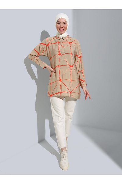 Bwest Orange Hera Fabric Detailed Shirt - Bwest