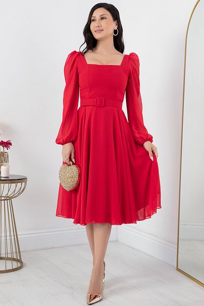 PULLIMM Rochie din sifon cu guler patrat Dns1302