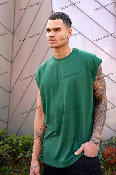 Tarzsokak Unisex Μπεζ μπλουζάκι μπάσκετ με λαιμόκοψη με μηδενικά μανίκια, Ove...