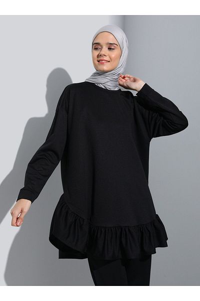 Benin Skirt Flounce Double Suit - Black - Benin