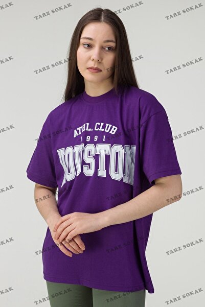 Tarzsokak Violet Houston text imprimat oversize