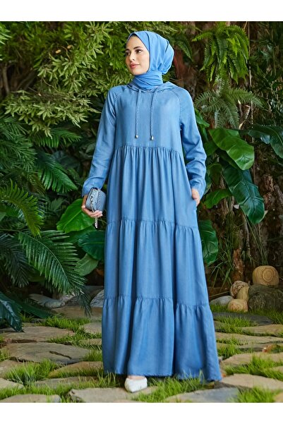 Neways Hooded Liyosel Fabric Dress - Blue - Neways