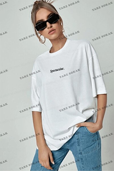 Tarzsokak Spectacol de alb oversize Salas Boyfriend Women