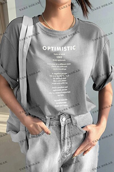 Tarzsokak Optimistic Gri Oversize Salas Boyfriend Femei