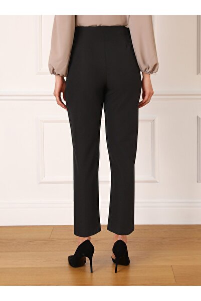 Refka Classic Trousers with Stitching Detail - Black - Refka