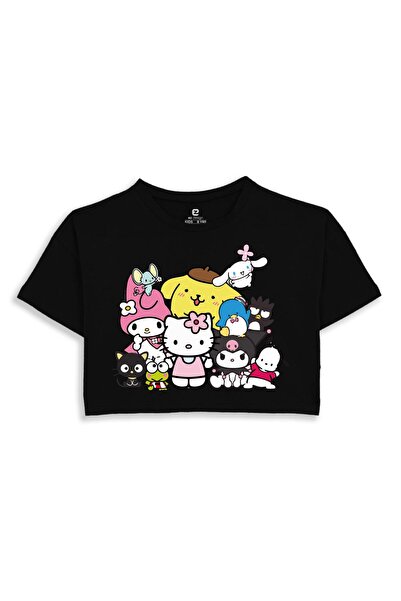 EZ Design KUROMİ VE ARKADAŞLARI BASKILI CROP TSHİRT