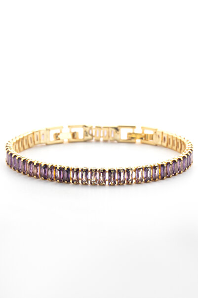 Ressia Women's VIP Waterway Non Tarnish 5mm Purple Baguette Bracelet