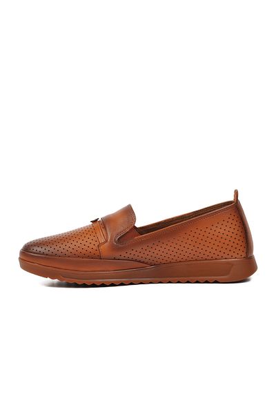 AYAKMOD 327 Tan Genuine Leather Women's Casual Shoes