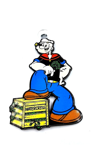 BsElektronik زخرفة زجاجية من زجاج شبكي لشخصية بوباي مع كوب شفط - زخرفة زجاجية...