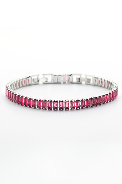 Ressia Kadın VIP Su Yolu Kararmaz 5mm Ruby Baget Bileklik