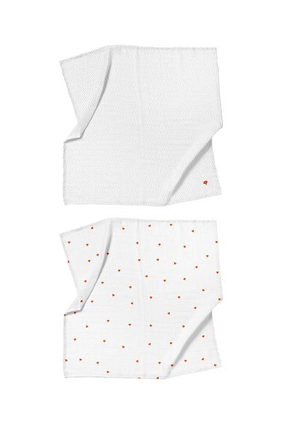 Casadora Baby Cool Fox Embroidered Muslin Blanket Set - 100% Cotton, 90x90 Cm, 2 Pieces