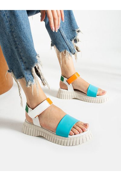 Alemdar Shoes Sandale de damă cu talpă cu masaj albastră DEJA