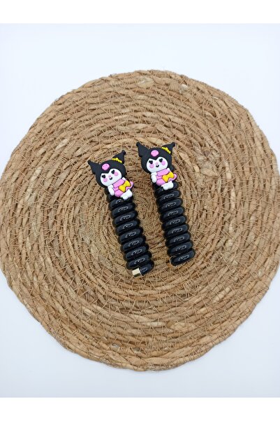 MY WORLD LİFE مشبك زنبركي مخطط للفتيات الصغيرات 2 قطعة