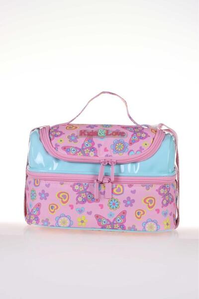 KAUKKO صندوق غداء للأطفال والحب على شكل فراشة + مجموعة مقلمة