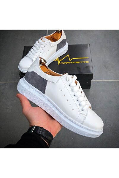 Martinetto HAKİKİ DERİ YENİ SEZON RAHAT BEYAZ SNEAKER GÜNLÜK ERKEK AYAKKABI ÇG190324