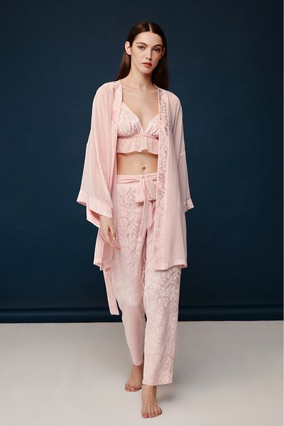 Bonnie Clyde Bonnie&Clyde - Powdered Bralette Viscose Jacquard 3-Piece Pajama Set 3.C.1.L.3.R.00