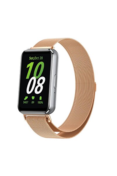 Rivor Samsung Galaxy Fit 3 Uyumlu Kayış Paslanmaz Metal Tel Örgü Hasır Kordon