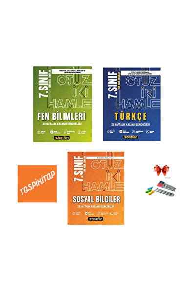 Startfen Yayınları 7. Sınıf - Türkçe- Fen-Sosyal Bilgiler 32 Hamle Kazanım Denemeleri