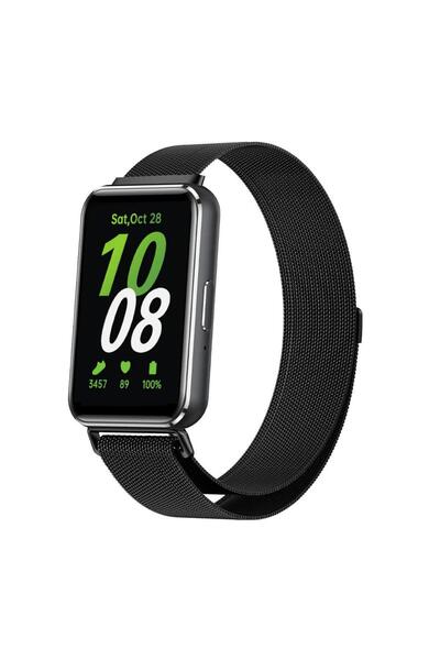 Rivor Samsung Galaxy Fit 3 Uyumlu Kayış Paslanmaz Metal Tel Örgü Hasır Kordon