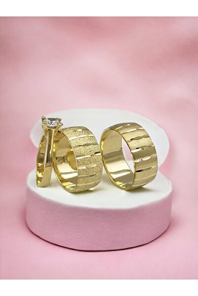 Alyans Gümüş Evi Kadın ve Erkek Lazerli Alyans 9 mm