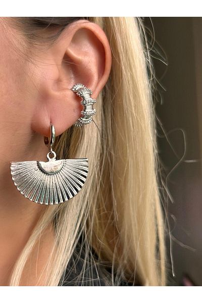 Rossetto Atelier Silver Design Fan Earrings