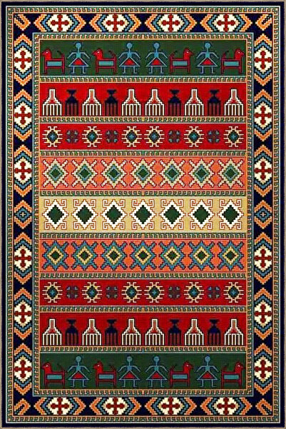 Rugs Modern Halı Μοκέτα με γεωμετρικό σχέδιο μπακλαβά σε μικτά χρώματα 4121