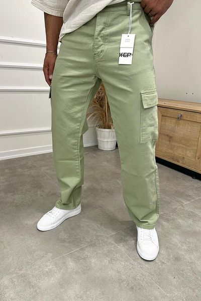 MADZEYMODA Ανδρικό τζιν Cargo Pocket Green Jean
