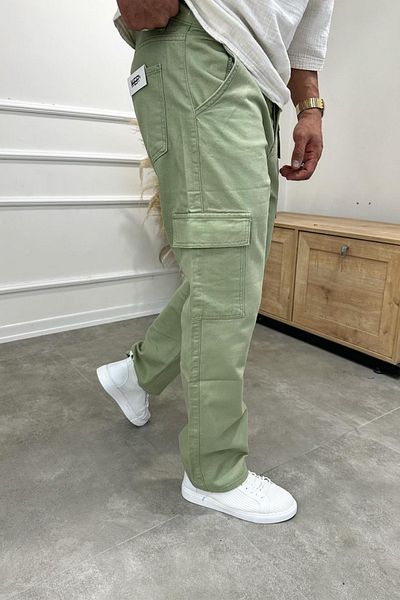 MADZEYMODA Ανδρικό τζιν Cargo Pocket Green Jean
