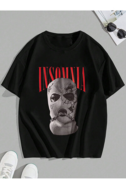 YUVEST Μπλουζάκι Blackrock - Μπλουζάκι Insomnia Printed Oversize Crew Neck με...