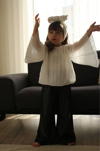 Tarz Çocuk Girl's Leather Pants Blouse Style Set