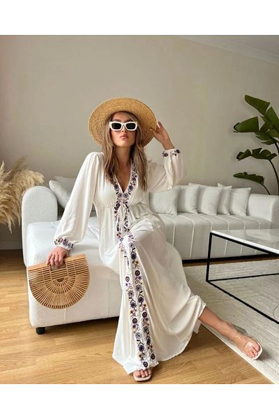 ZTO WOMEN'S EMBROIDERED LONG DRESS