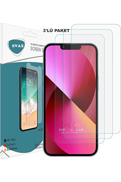 Evax 3'lü Paket Iphone 14 Uyumlu Temperli Hd Cam Ekran Koruyucu (3'LÜ PAKET)