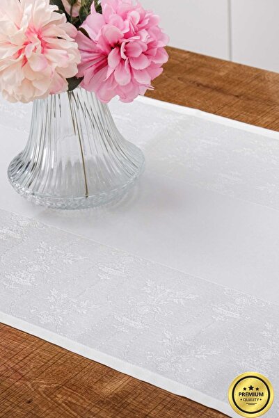 Finezza Ayda Jakar Poliester Krem boja za tkaninu Stolni raner 45x150 cm - 1418