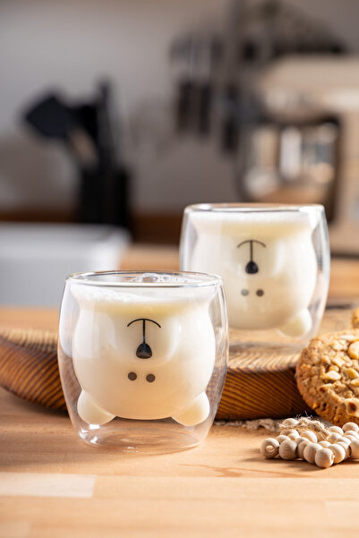 FH finehome Bonti 2-Piece Double Wall Teddy Bear Glass 250ml