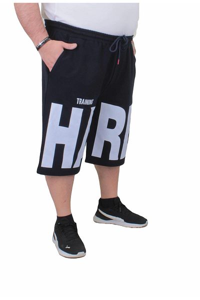 MocGrande Nagy méretű férfi fésült pamut rövidnadrág - kemény 24631 NAVY BLUE