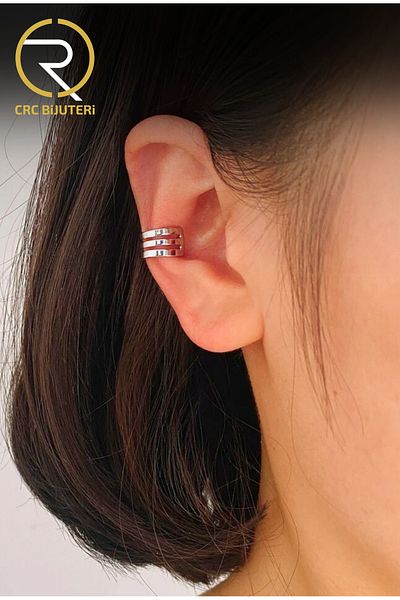Crc Bijuteri Women's Silver Surgical Steel Cartilage Earrings