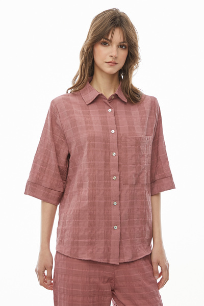 PAULMARK Κοντομάνικο πουκάμισο με υφή